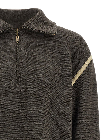 Maison Margiela Elbow Patch Quarter-zip  Reversible Sweater