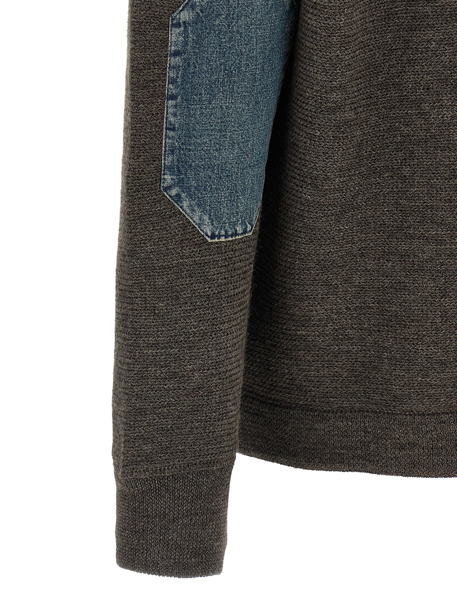 Maison Margiela Elbow Patch Quarter-zip  Reversible Sweater