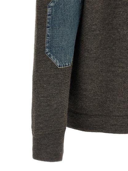 Maison Margiela Elbow Patch Quarter-zip  Reversible Sweater