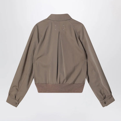 Maison Margiela Beige virgin wool zip-up jacket
