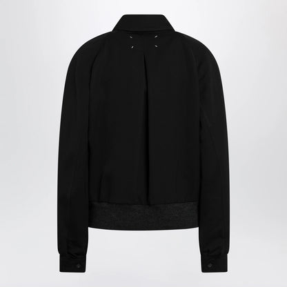 Maison Margiela Black zip-up jacket in virgin wool