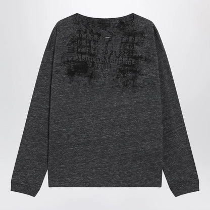 Maison Margiela Long-sleeve cotton T-shirt in dark grey