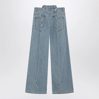 Maison Margiela Stonewashed straight-leg denim jeans in medium blue