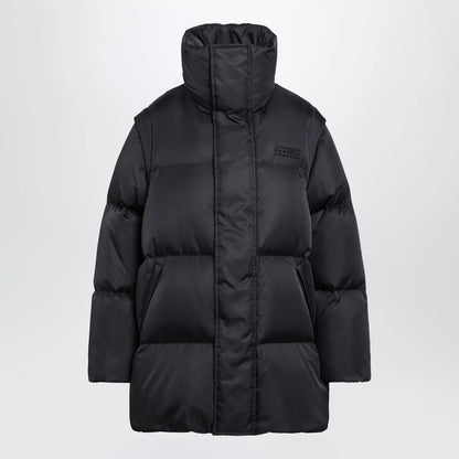 MM6 Maison Margiela Nylon puffer jacket with detachable sleeves in black
