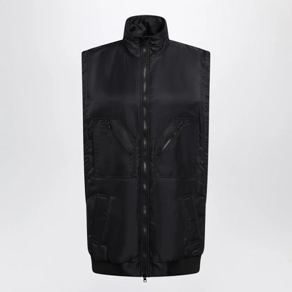 MM6 Maison Margiela Black Nylon Zip-Up Vest