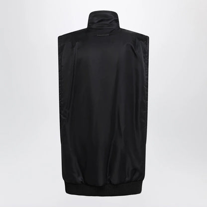 MM6 Maison Margiela Black Nylon Zip-Up Vest