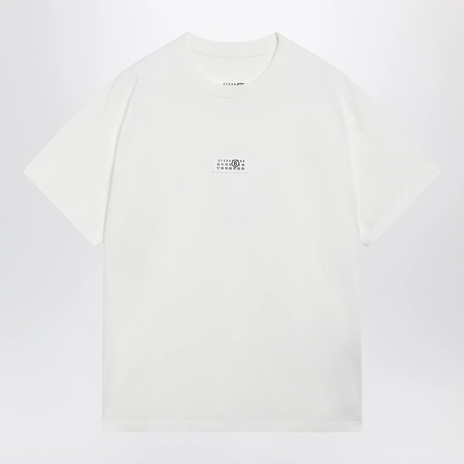 MM6 Maison Margiela White cotton jersey T-shirt with logo patch