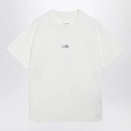 MM6 Maison Margiela White cotton jersey T-shirt with logo patch