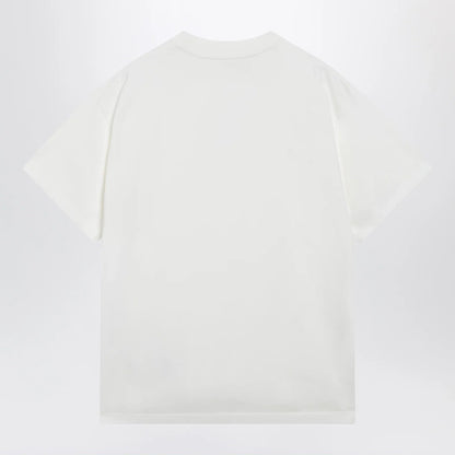 MM6 Maison Margiela White cotton jersey T-shirt with logo patch
