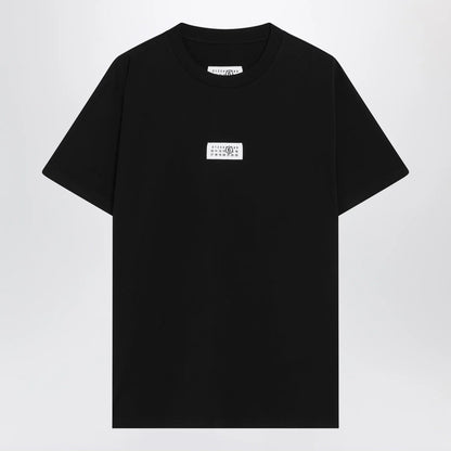 MM6 Maison Margiela Black cotton jersey T-shirt with logo patch