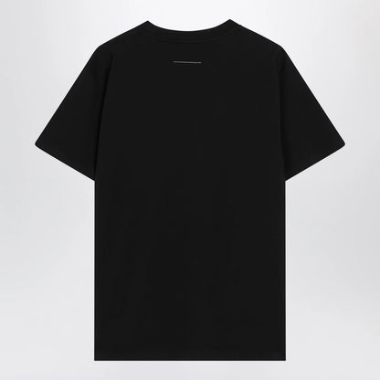 MM6 Maison Margiela Black cotton jersey T-shirt with logo patch