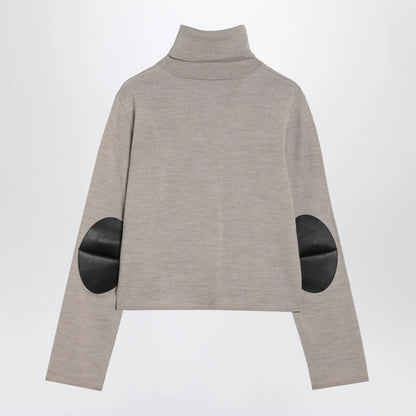 MM6 Maison Margiela Beige wool blend turtleneck sweater