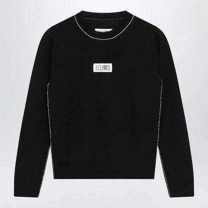 MM6 Maison Margiela Wool-blend sweater with contrast trim in black