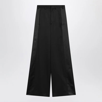 MM6 Maison Margiela Black satin palazzo pants