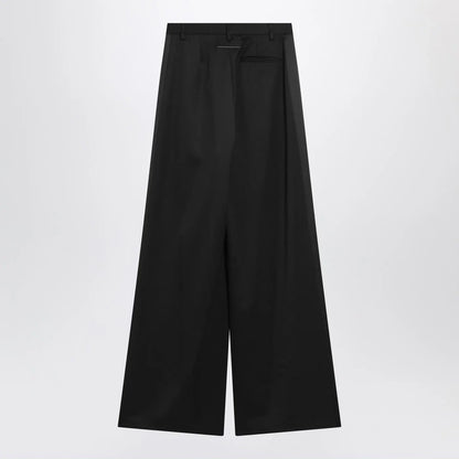 MM6 Maison Margiela Black satin palazzo pants