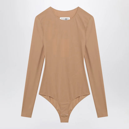 MM6 Maison Margiela Skin-tone bodysuit in lycra jersey