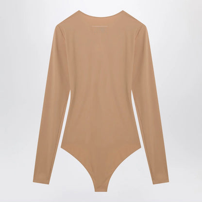 MM6 Maison Margiela Skin-tone bodysuit in lycra jersey