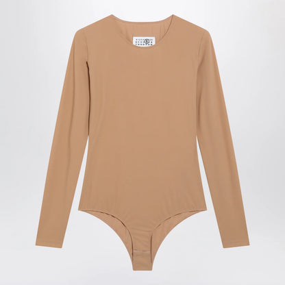 MM6 Maison Margiela Skin-tone bodysuit in lycra jersey