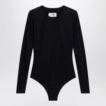 MM6 Maison Margiela Black lycra jersey bodysuit