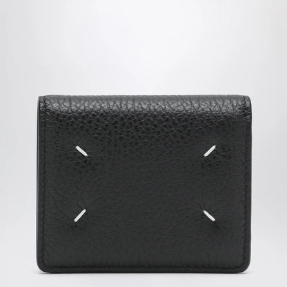 Maison Margiela Four Stitches compact grained leather card holder in black