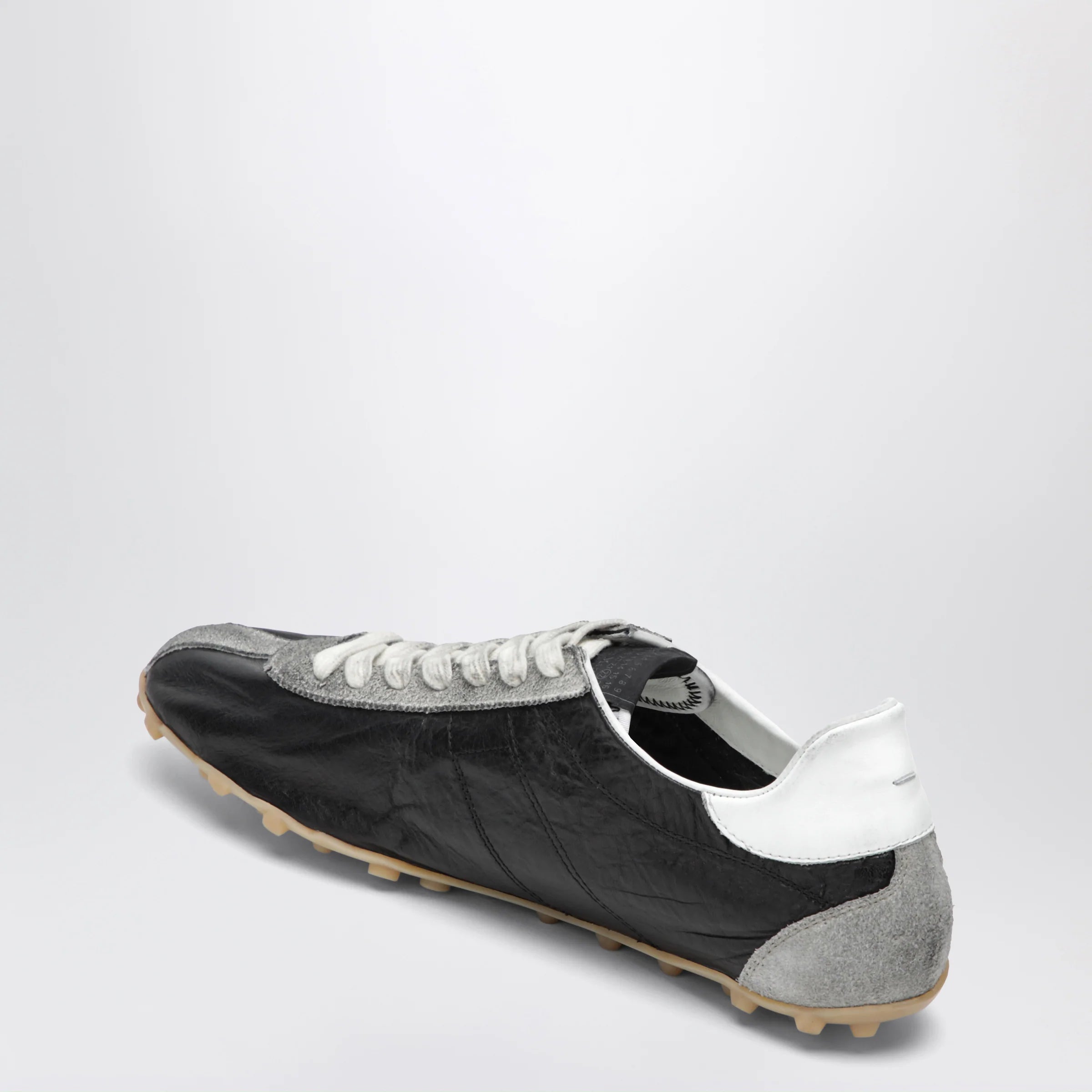 Maison Margiela Sprinters Sneakers In Black Leather And Vintage Suede