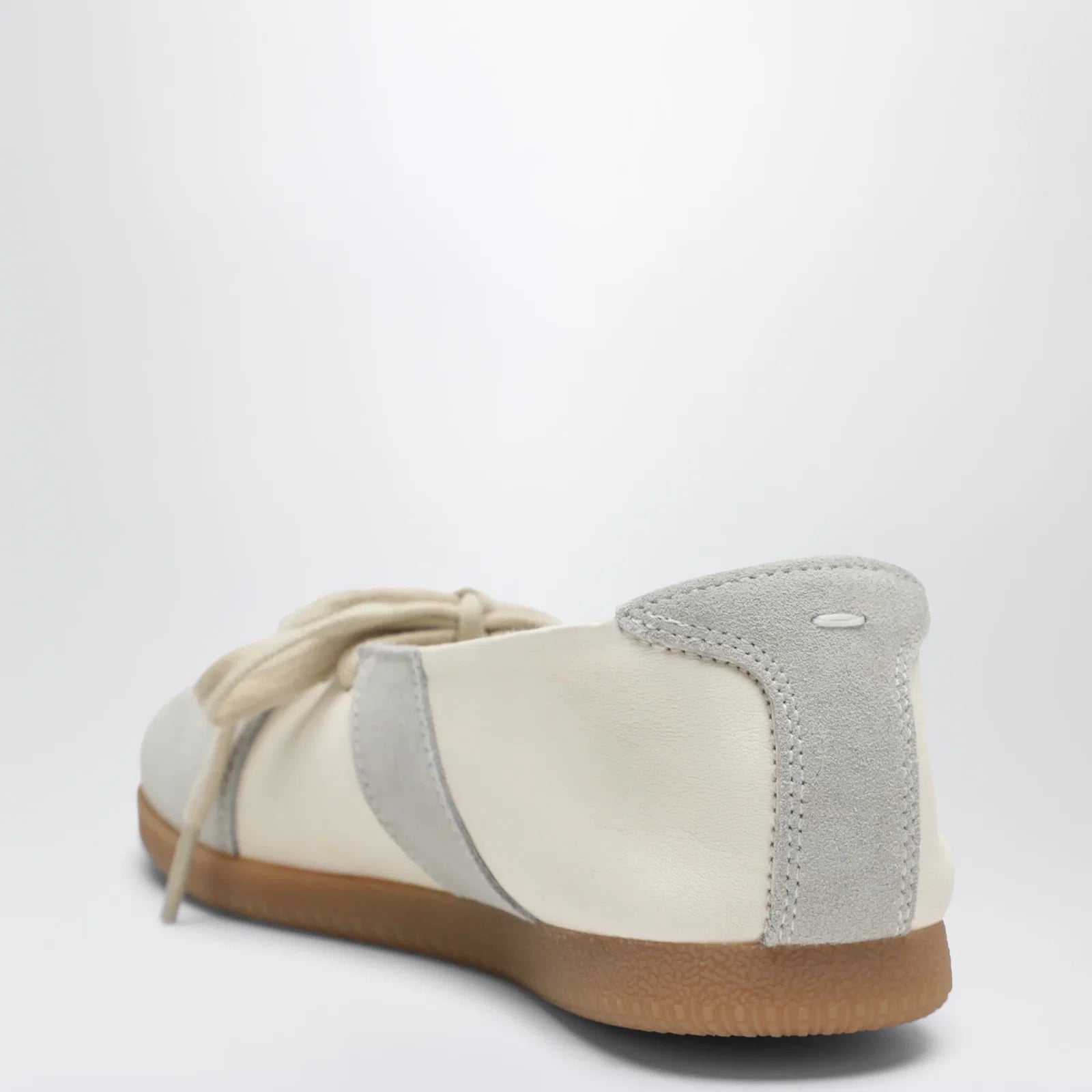 Maison Margiela Replica Ballet lace-up flats in nappa, bleached sand
