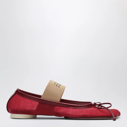 MM6 Maison Margiela Numeric Anatomic Ballet Flats with Transparent Finish in Red