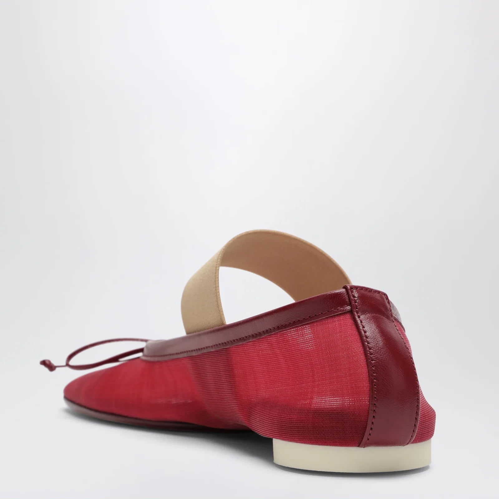 MM6 Maison Margiela Numeric Anatomic Ballet Flats with Transparent Finish in Red