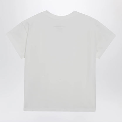 MM6 Maison Margiela Off-white cotton jersey T-shirt with numeric embroidery