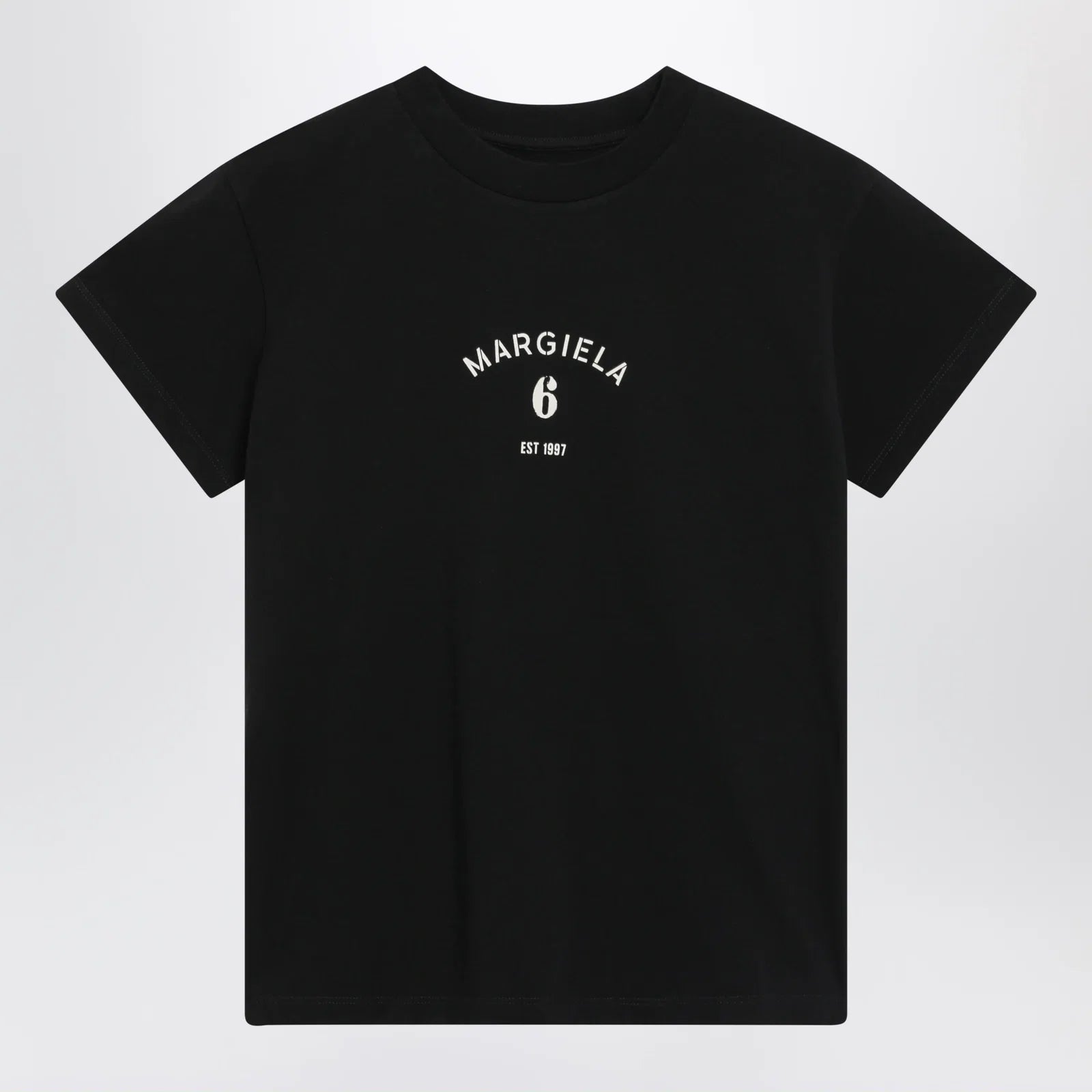 MM6 Maison Margiela Black T-shirt with logo print
