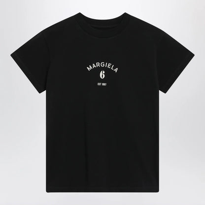 MM6 Maison Margiela Black T-shirt with logo print