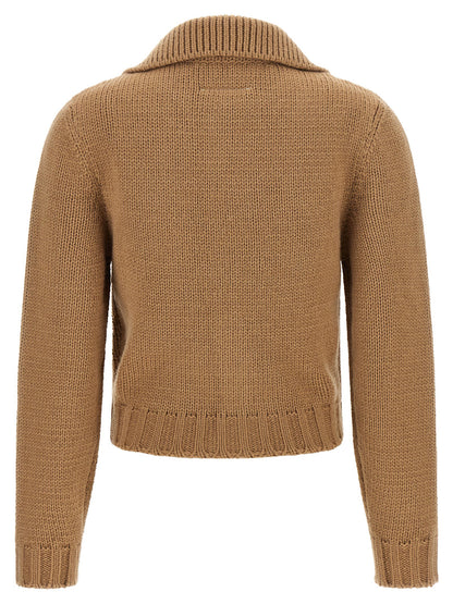 Mm6 Maison Margiela White Stitch Line Cardigan