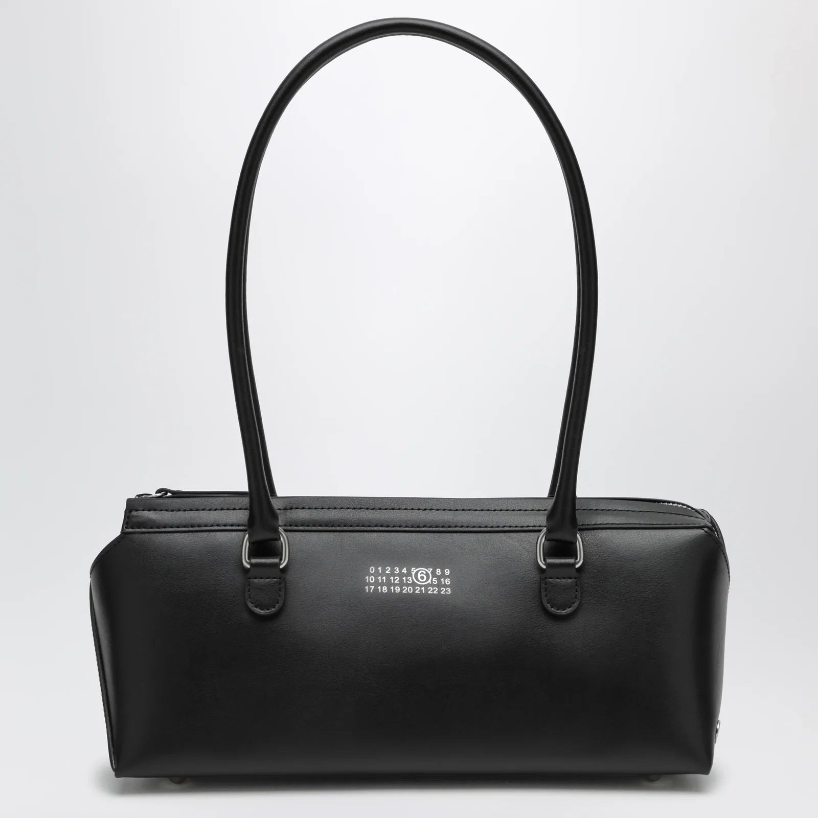 MM6 Maison Margiela Small black leather Bowling bag