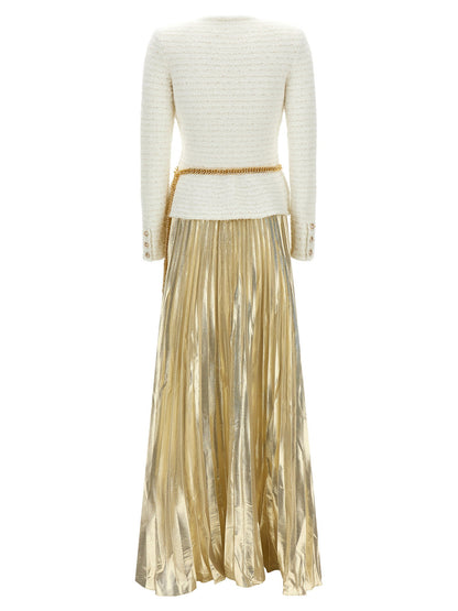 Self-Portrait Long Pleated Skirt Dress