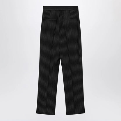 Max Mara Black pinstriped wool trousers