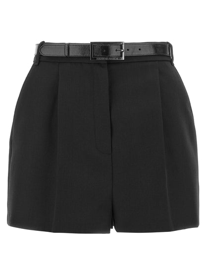Elisabetta Franchi Belted Wool Shorts