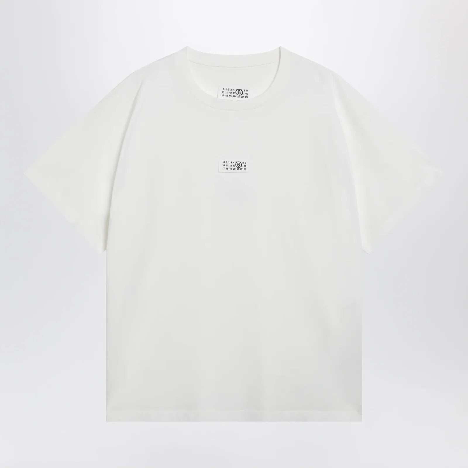 MM6 Maison Margiela White cotton T-shirt with Numeric logo