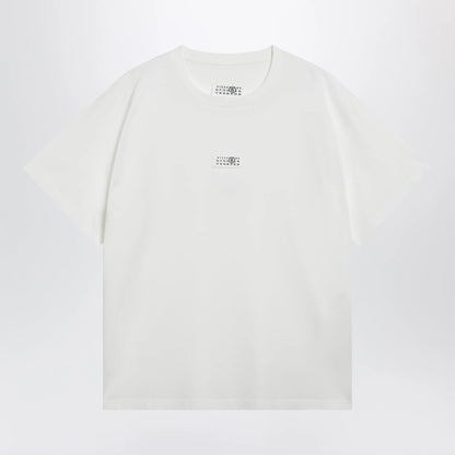 MM6 Maison Margiela White cotton T-shirt with Numeric logo