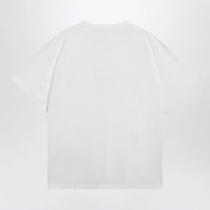 MM6 Maison Margiela White cotton T-shirt with Numeric logo