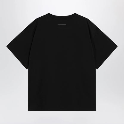 MM6 Maison Margiela Black cotton T-shirt with Numeric logo