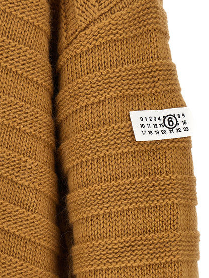 Mm6 Maison Margiela Beige Distressed Cardigan