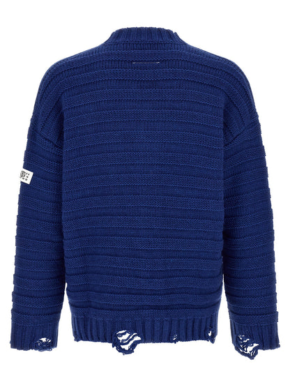 Mm6 Maison Margiela Distressed Wool Cardigan