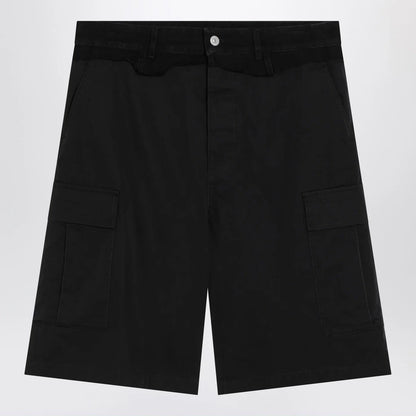 MM6 Maison Margiela Black wool-blend cargo bermuda shorts