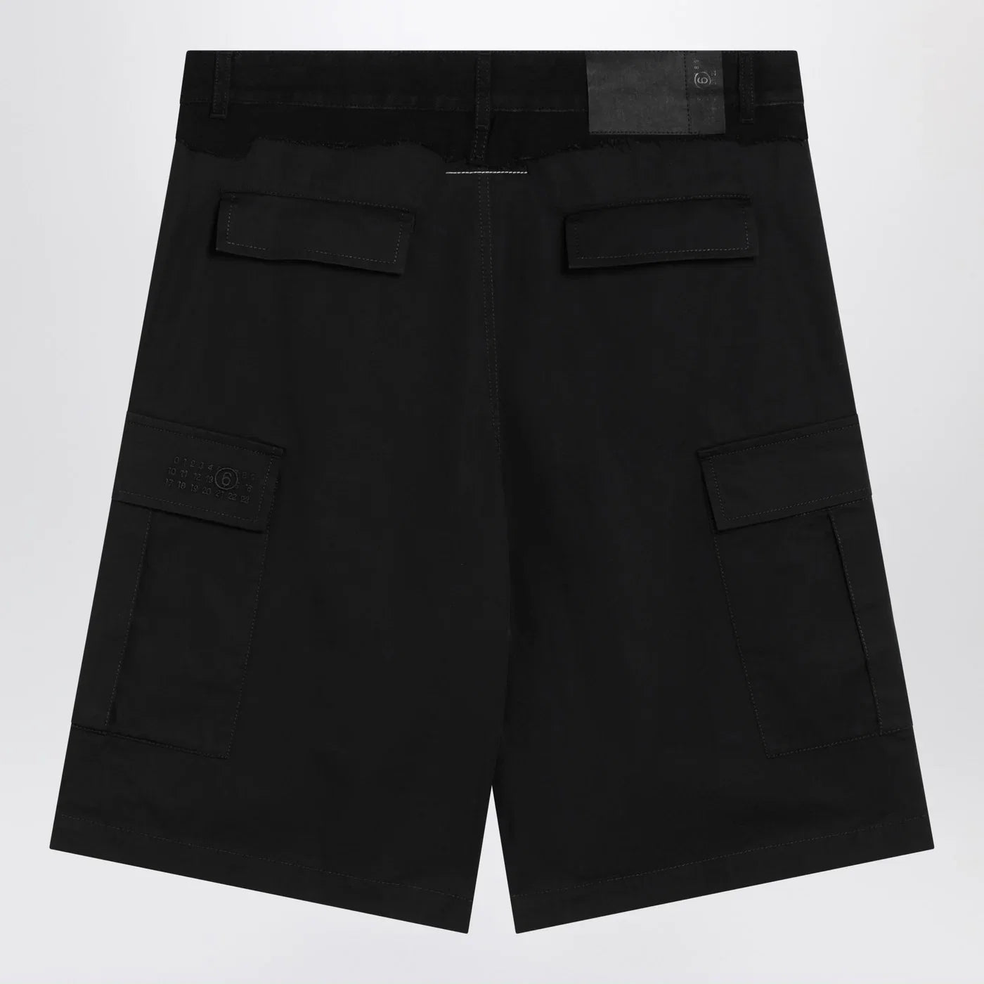 MM6 Maison Margiela Black wool-blend cargo bermuda shorts