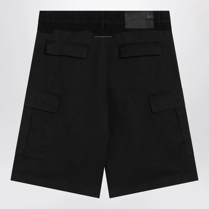 MM6 Maison Margiela Black wool-blend cargo bermuda shorts