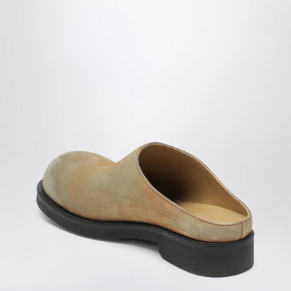 MM6 Maison Margiela Biker Mules in Beige Washed Suede