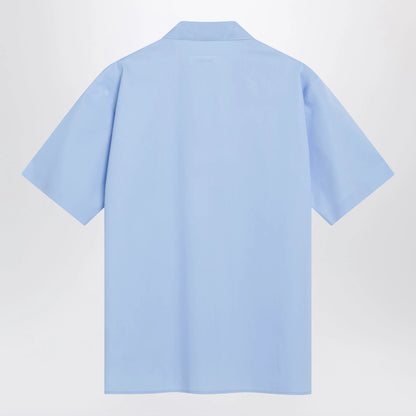 MM6 Maison Margiela Short-sleeve poplin shirt with reinforcements, light blue