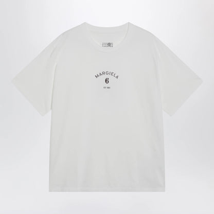 MM6 Maison Margiela White T-shirt with logo print