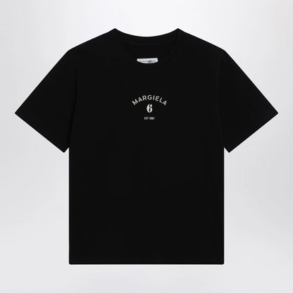 MM6 Maison Margiela Black T-shirt with logo print