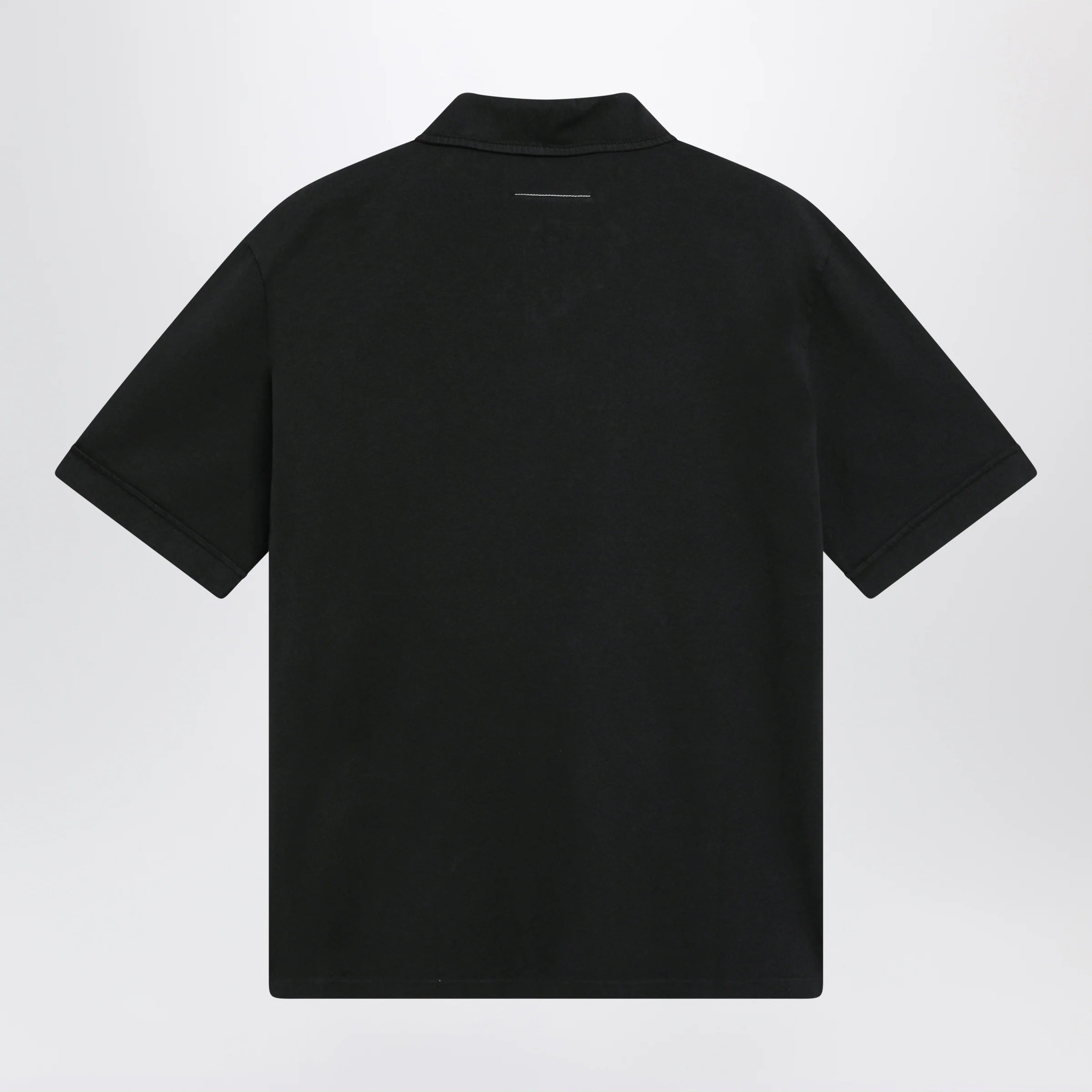 MM6 Maison Margiela Black cotton polo shirt